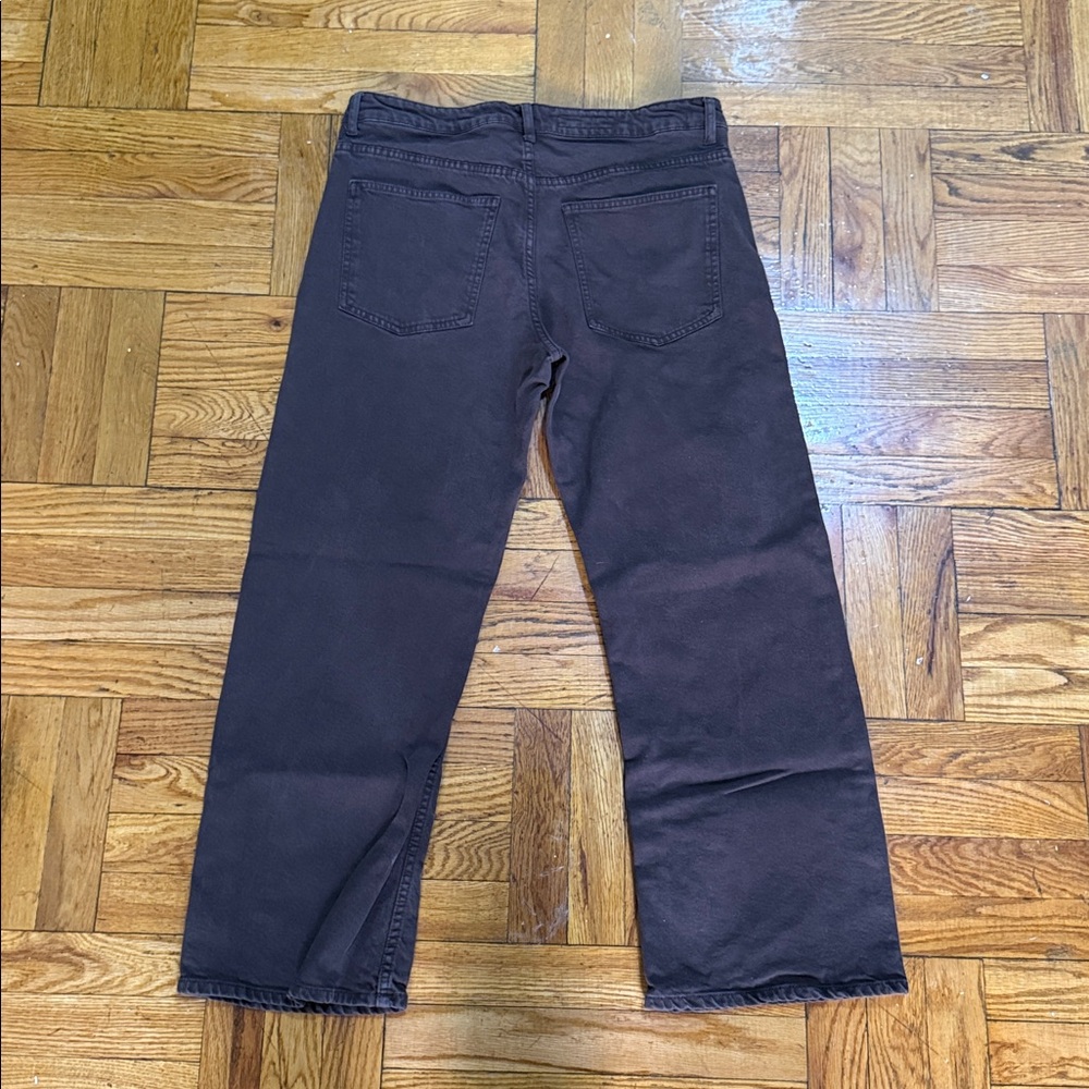 ZARA Brown Straight-Leg Jeans - Picture 8 of 11